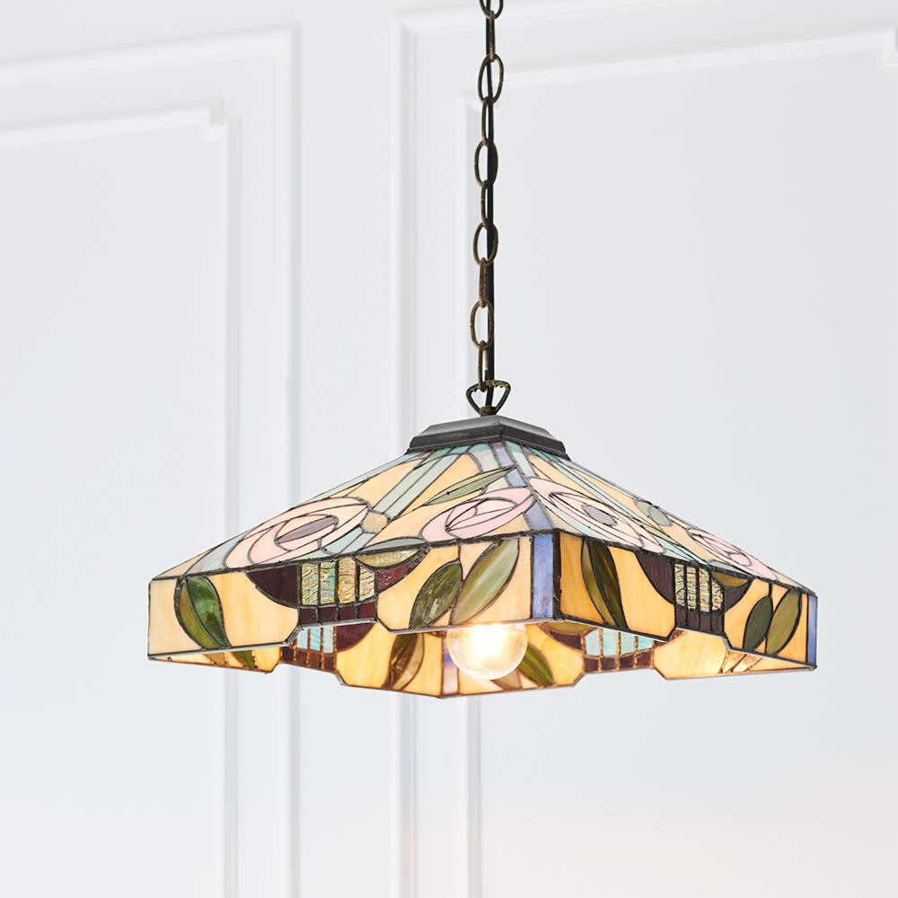 Thornmere Medium Tiffany Pendant - Multicoloured