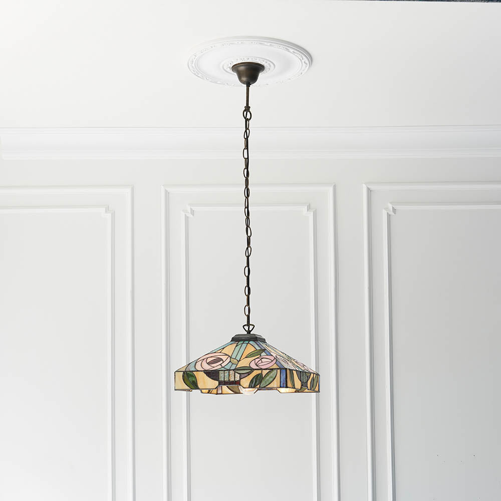Thornmere Medium Tiffany Pendant - Multicoloured