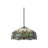 Alderworth Large 3 Light Tiffany Pendant - Blue