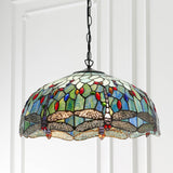 Alderworth Large 3 Light Tiffany Pendant - Blue