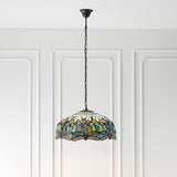 Alderworth Large 3 Light Tiffany Pendant - Blue