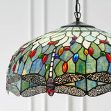 Alderworth Large 3 Light Tiffany Pendant - Blue