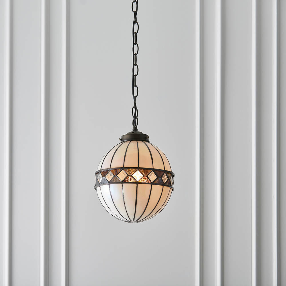 Brindleigh Small Globe Tiffany Pendant - Multicoloured