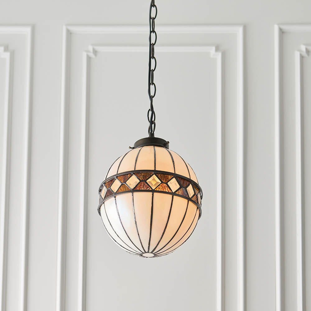Brindleigh Small Globe Tiffany Pendant - Multicoloured