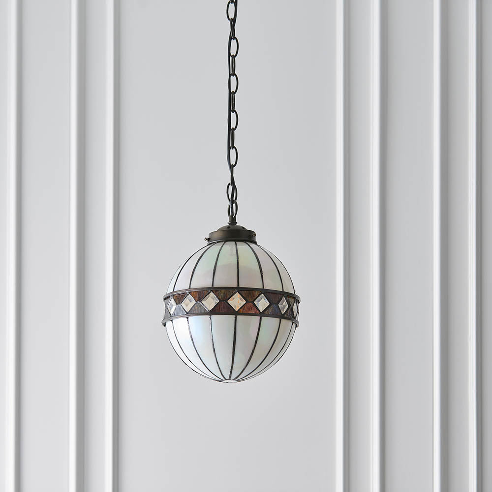 Brindleigh Small Globe Tiffany Pendant - Multicoloured