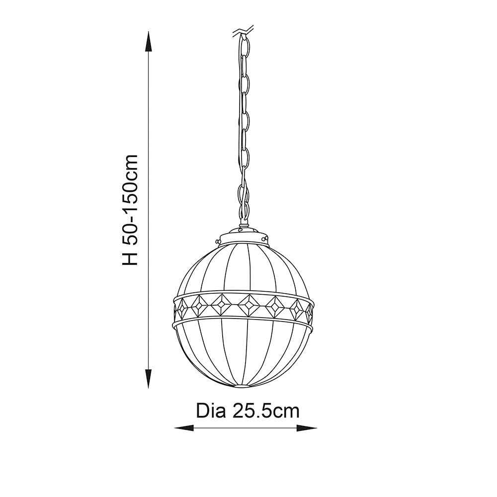 Brindleigh Small Globe Tiffany Pendant - Multicoloured