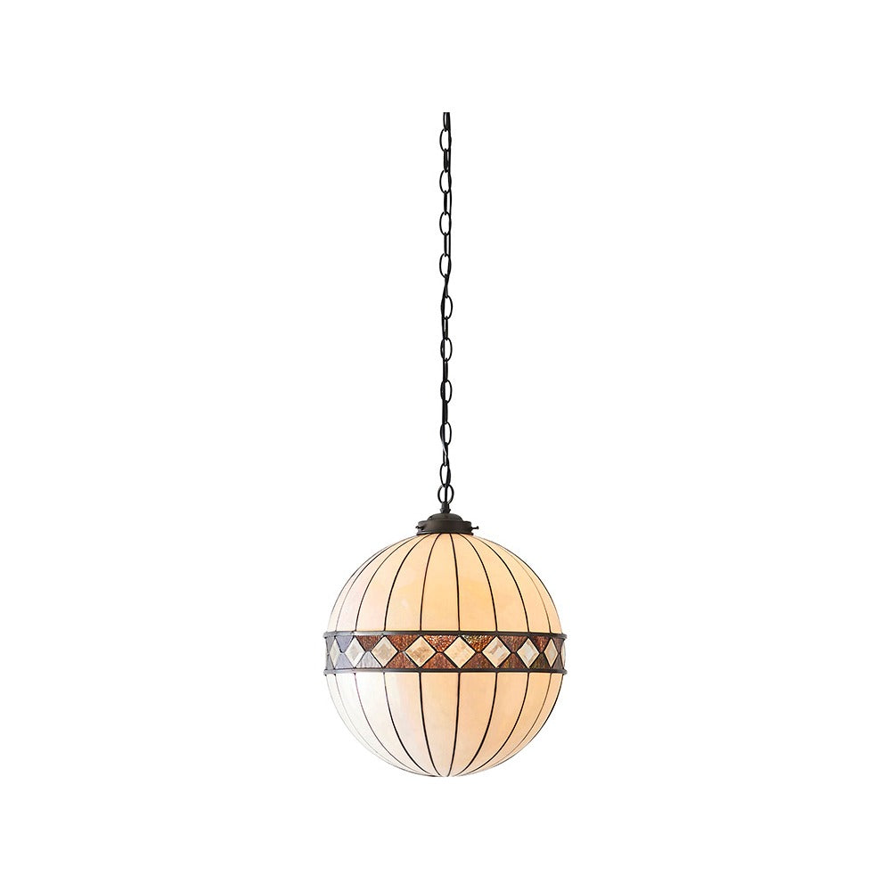 Brindleigh Medium Globe Tiffany Pendant - Multicoloured