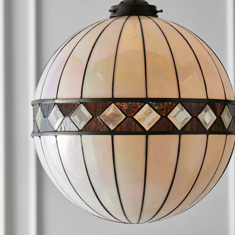 Brindleigh Medium Globe Tiffany Pendant - Multicoloured