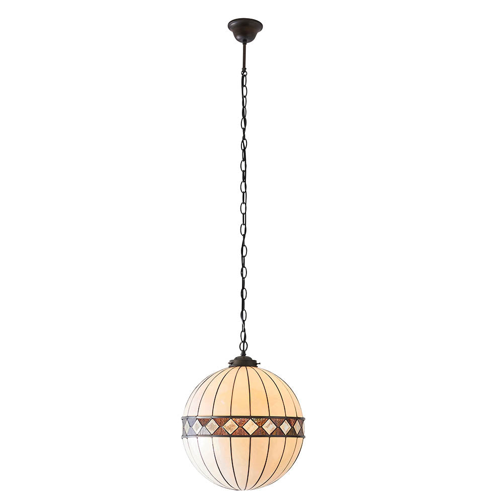 Brindleigh Medium Globe Tiffany Pendant - Multicoloured