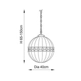 Brindleigh Medium Globe Tiffany Pendant - Multicoloured