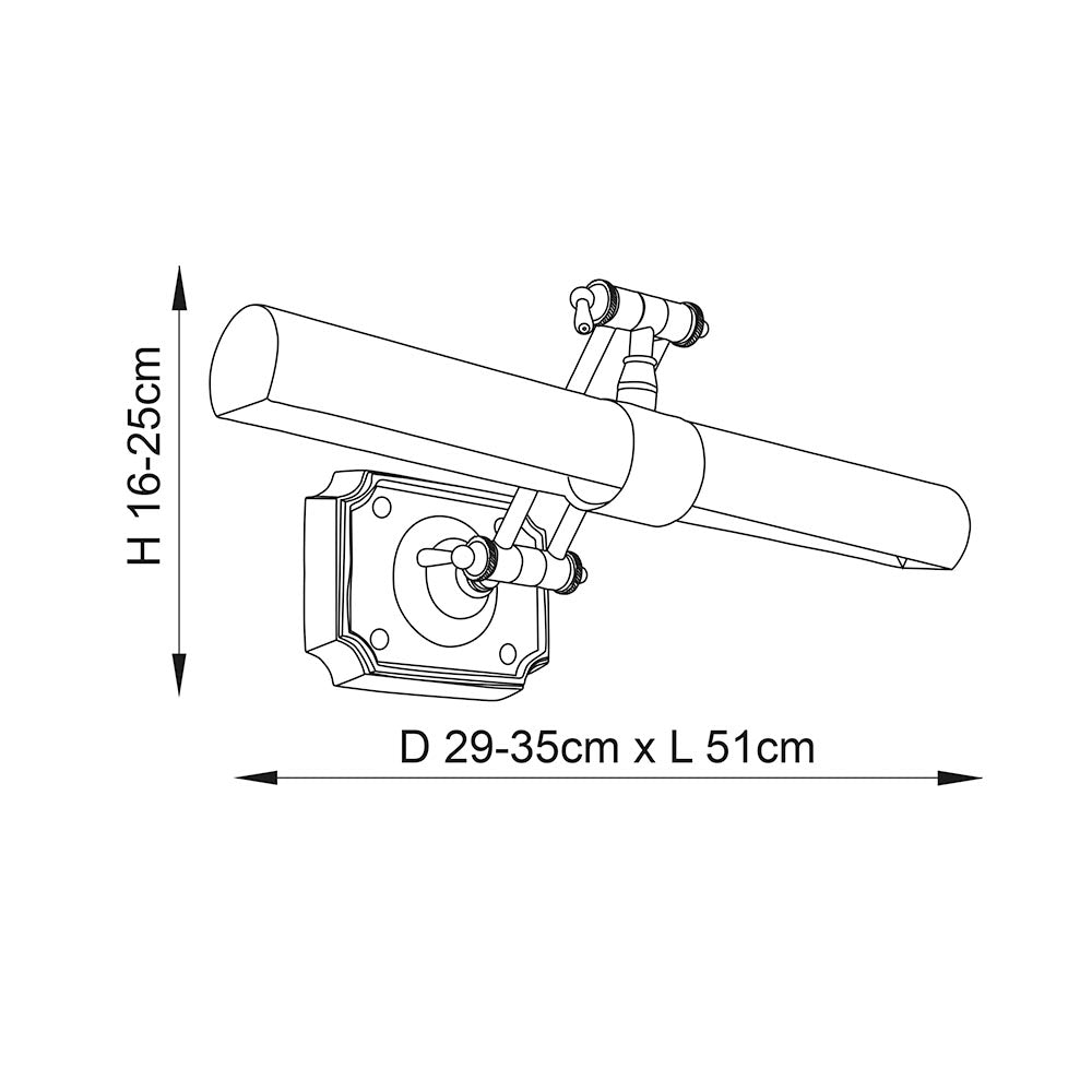 Larchdale 51cm Picture Light - Solid Brass