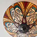Elderford Medium 2 Light Tiffany Flush Ceiling Light - Multicoloured