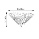 Elderford Medium 2 Light Tiffany Flush Ceiling Light - Multicoloured