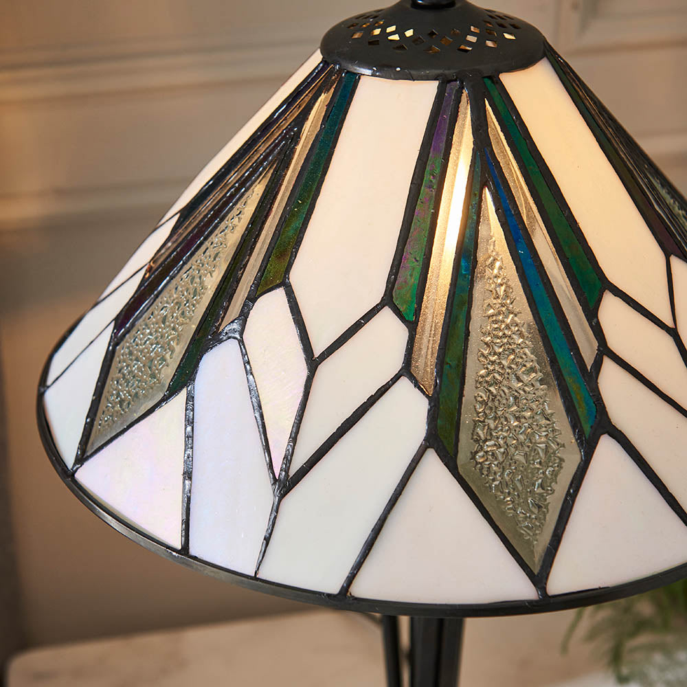 Larkbury Small Tiffany Table Lamp - Black