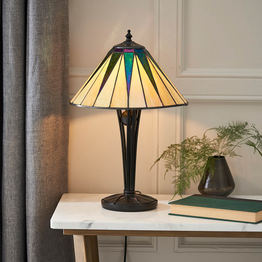 Wistcombe Star Small Tiffany Table Lamp - Multicoloured