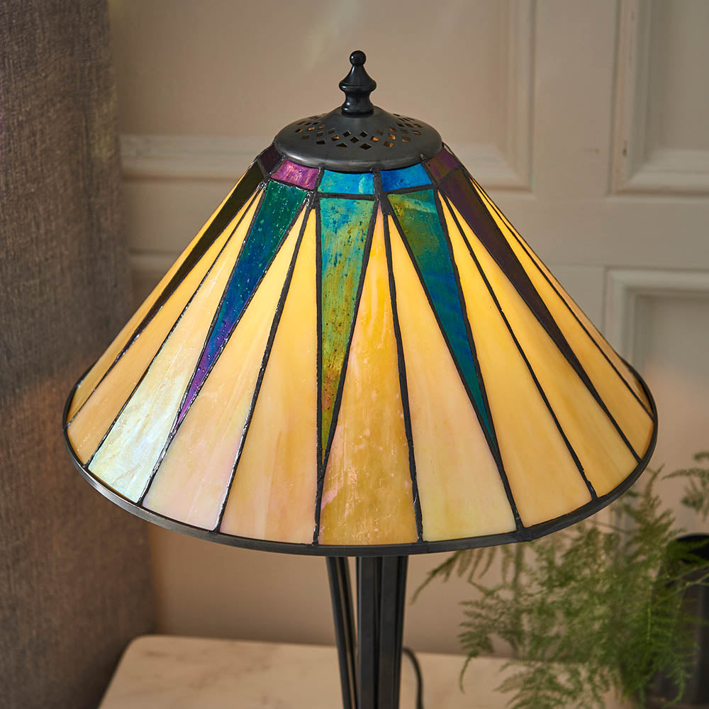 Wistcombe Star Small Tiffany Table Lamp - Multicoloured