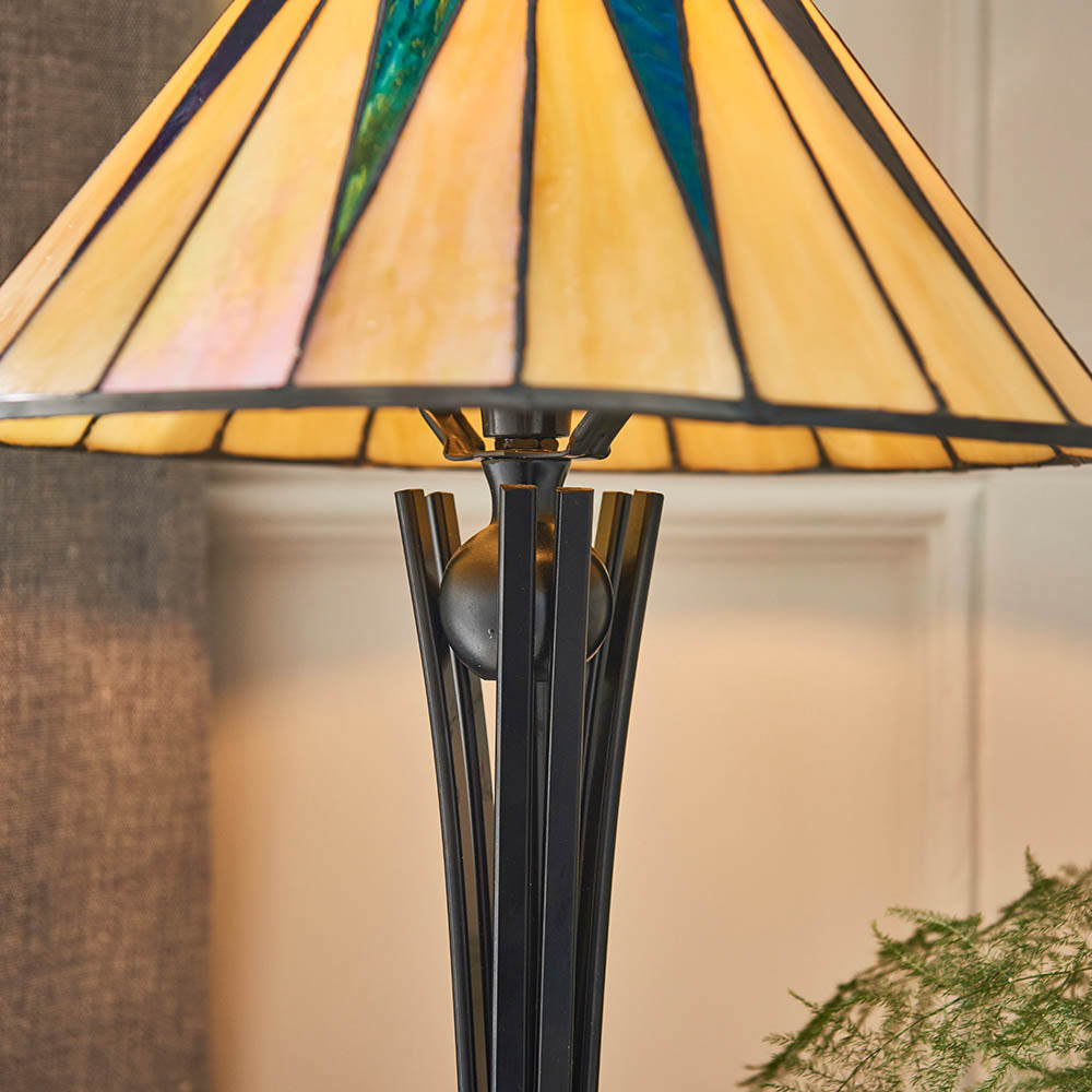 Wistcombe Star Small Tiffany Table Lamp - Multicoloured