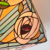 Thornmere Large 2 Light Tiffany Flush Ceiling Light - Multicoloured