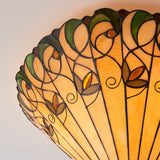 Larncombe Large 2 Light Tiffany Flush Ceiling Light - Multicoloured