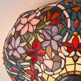 Sedgehurst Medium 2 Light Tiffany Flush Ceiling Light - Multicoloured