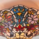 Sedgehurst Medium 2 Light Tiffany Flush Ceiling Light - Multicoloured