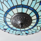 Alderworth Medium 2 Light Tiffany Flush Ceiling Light - Blue