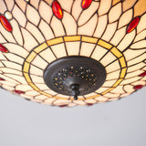Alderworth Medium 2 Light Tiffany Flush Ceiling Light - Beige