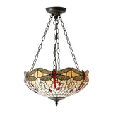 Alderworth Medium 3 Light Tiffany Inverted Pendant - Beige