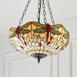Alderworth Medium 3 Light Tiffany Inverted Pendant - Beige