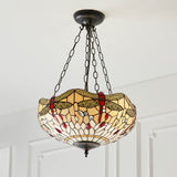Alderworth Medium 3 Light Tiffany Inverted Pendant - Beige