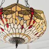 Alderworth Medium 3 Light Tiffany Inverted Pendant - Beige