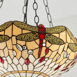 Alderworth Medium 3 Light Tiffany Inverted Pendant - Beige