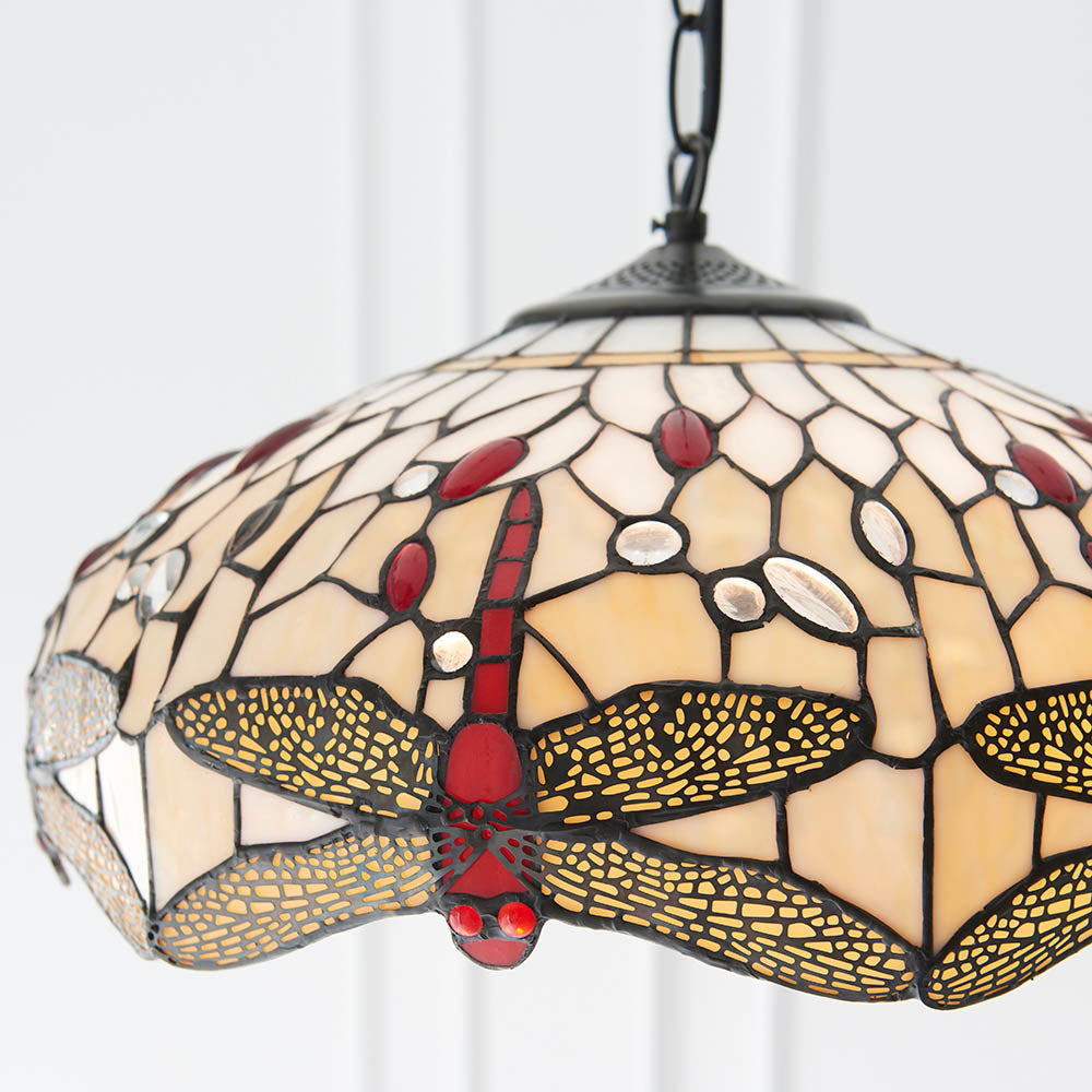 Alderworth Medium 3 Light Tiffany Pendant - Beige