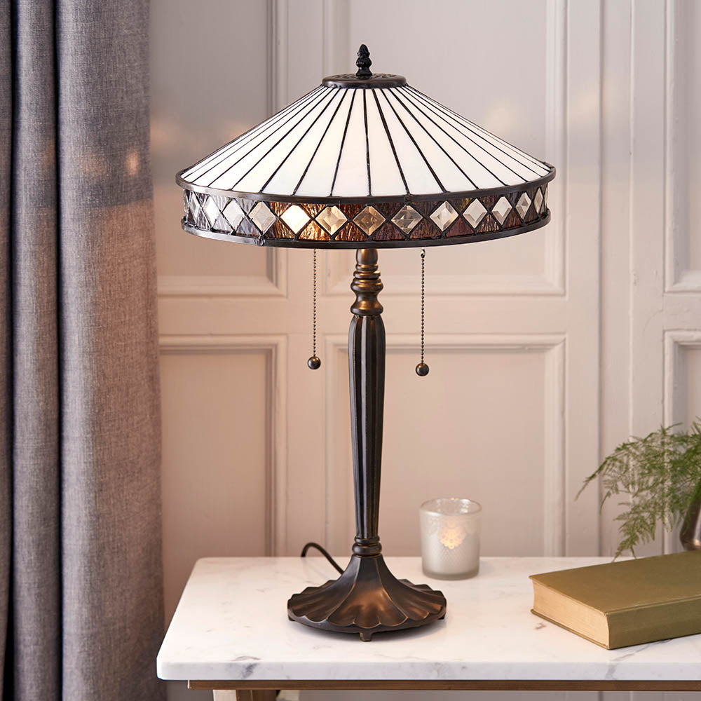 Brindleigh Medium Tiffany Table Lamp - Multicoloured