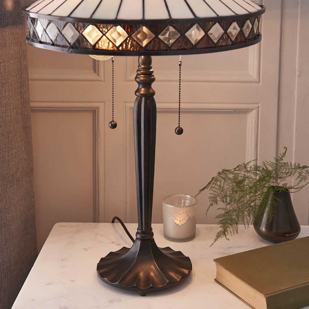 Brindleigh Medium Tiffany Table Lamp - Multicoloured