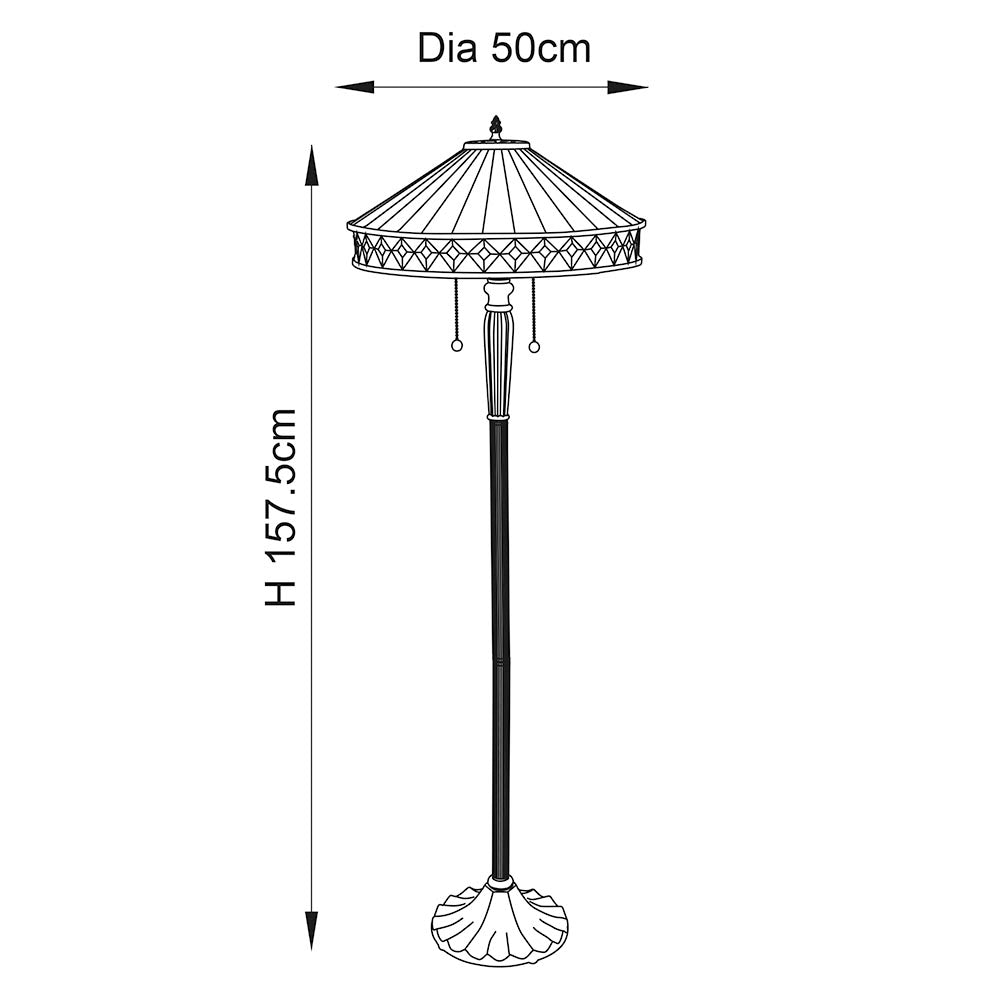 Brindleigh Tiffany Floor Lamp - Multicoloured