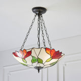 Amberhurst 3 Light Tiffany Inverted Pendant - Multicoloured