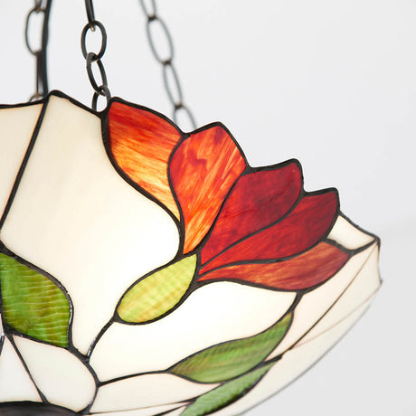 Amberhurst 3 Light Tiffany Inverted Pendant - Multicoloured