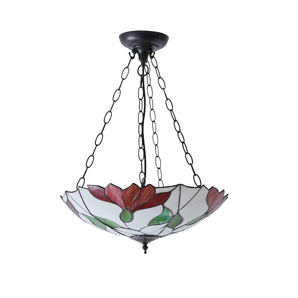 Amberhurst 3 Light Tiffany Inverted Pendant - Multicoloured