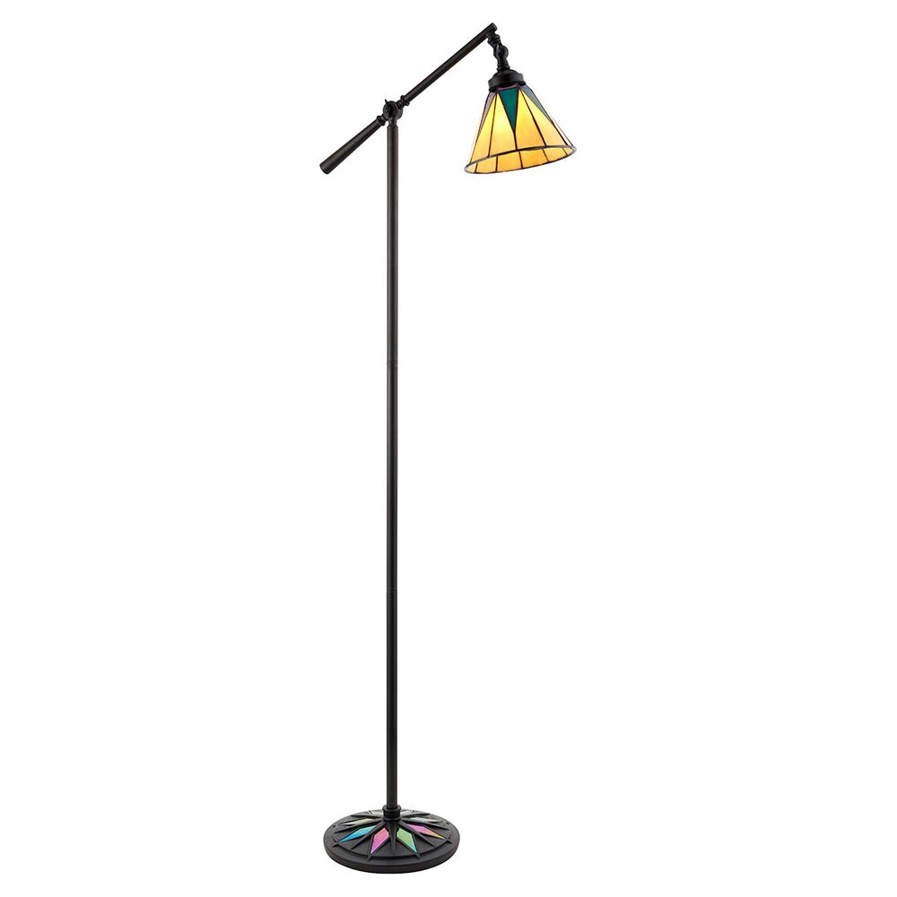 Wistcombe Star Task Tiffany Floor Lamp - Multicoloured