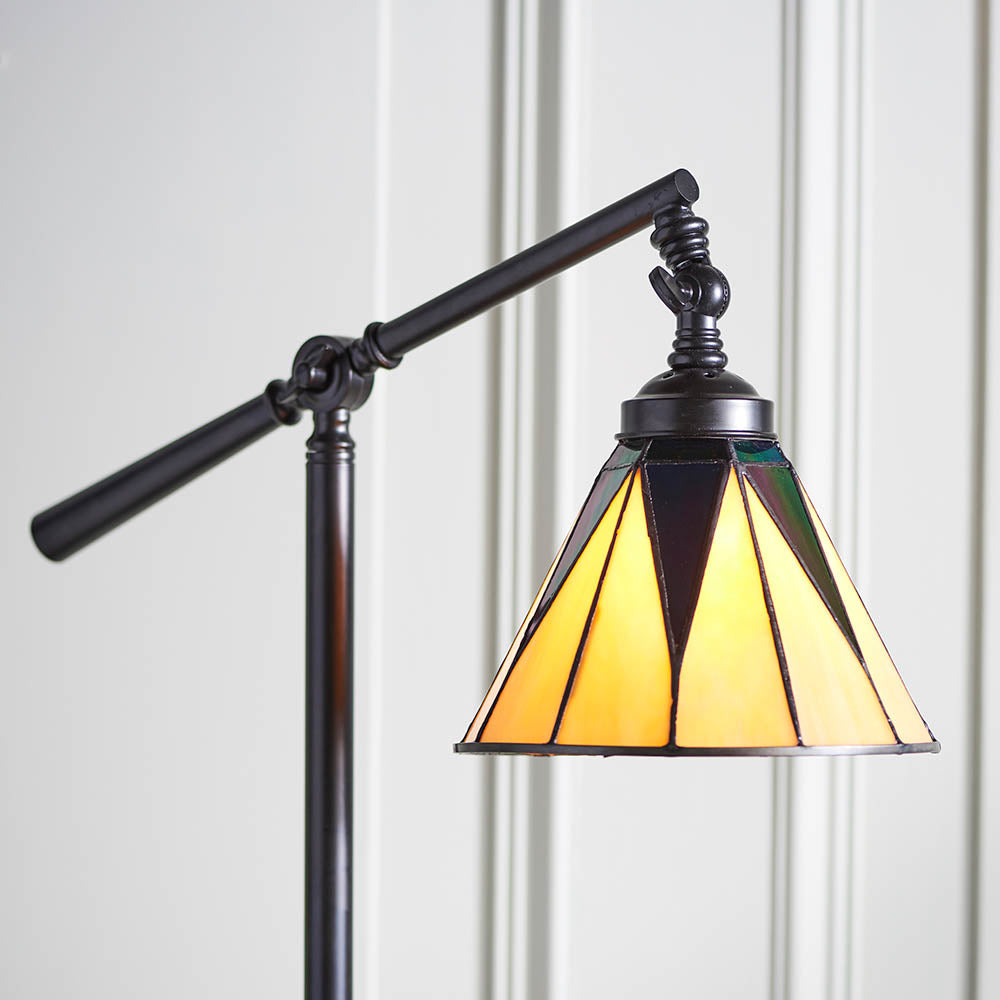 Wistcombe Star Task Tiffany Floor Lamp - Multicoloured