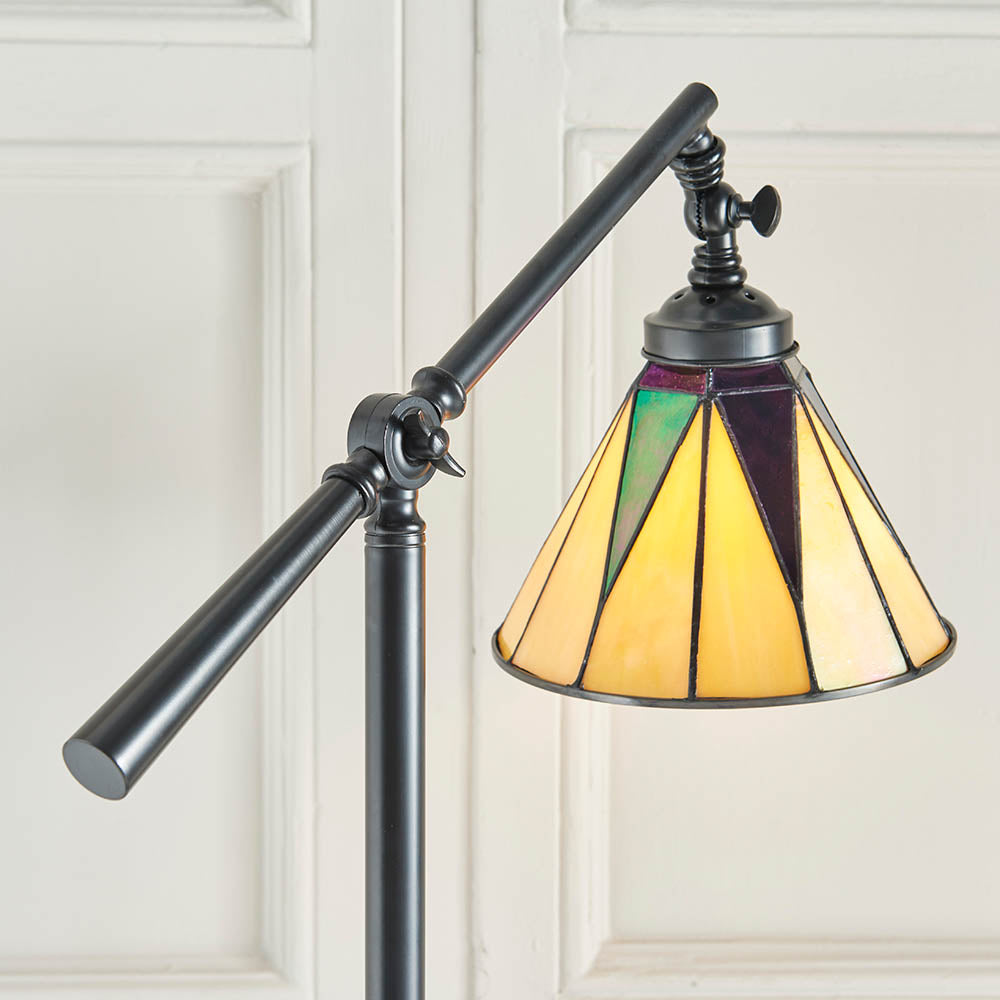 Wistcombe Star Task Tiffany Floor Lamp - Multicoloured