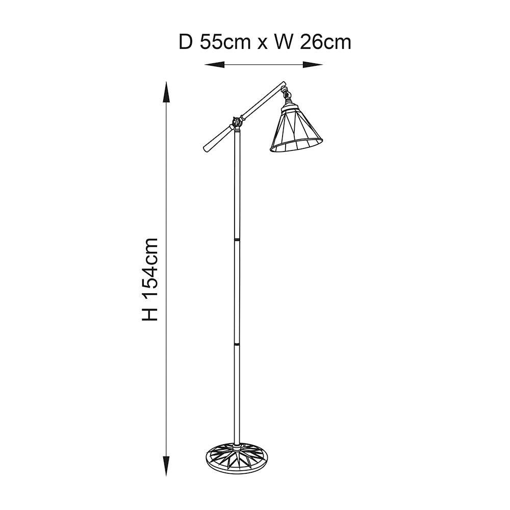 Wistcombe Star Task Tiffany Floor Lamp - Multicoloured