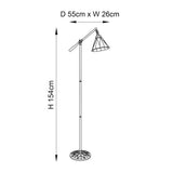 Wistcombe Star Task Tiffany Floor Lamp - Multicoloured