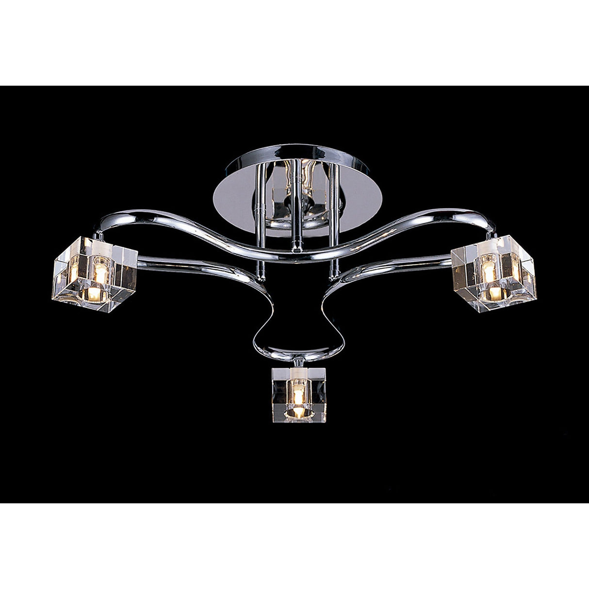 Sisco 3 Light Semi-Flush Ceiling Light – Polished Chrome