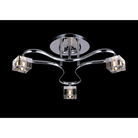Sisco 3 Light Semi-Flush Ceiling Light – Polished Chrome