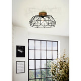 Sismanne Ceiling Light - Black & Wood