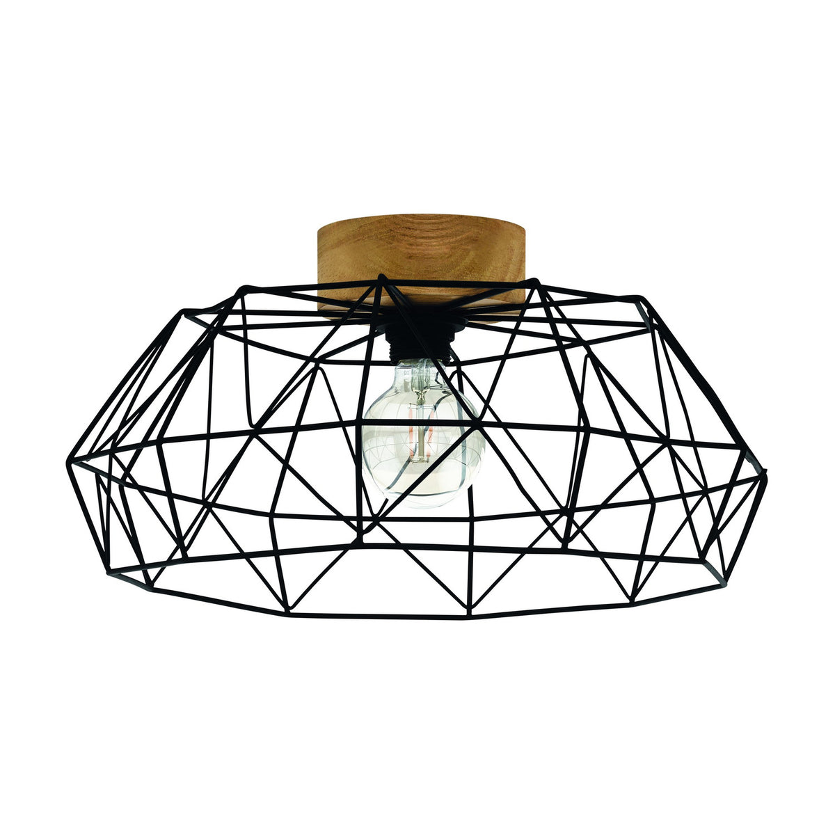 Sismanne Ceiling Light - Black & Wood