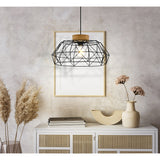 Sismanne Pendant Light - Black & Wood