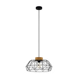Sismanne Pendant Light - Black & Wood